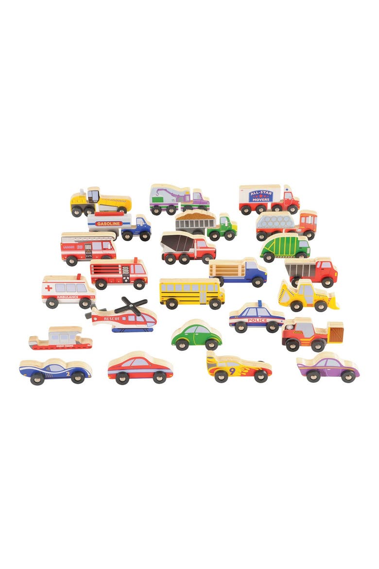 Wooden Transportation Set - 24 Pieces, Main, color, Multicolor