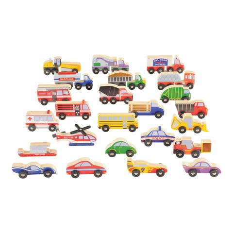 Wooden Transportation Set - 24 Pieces