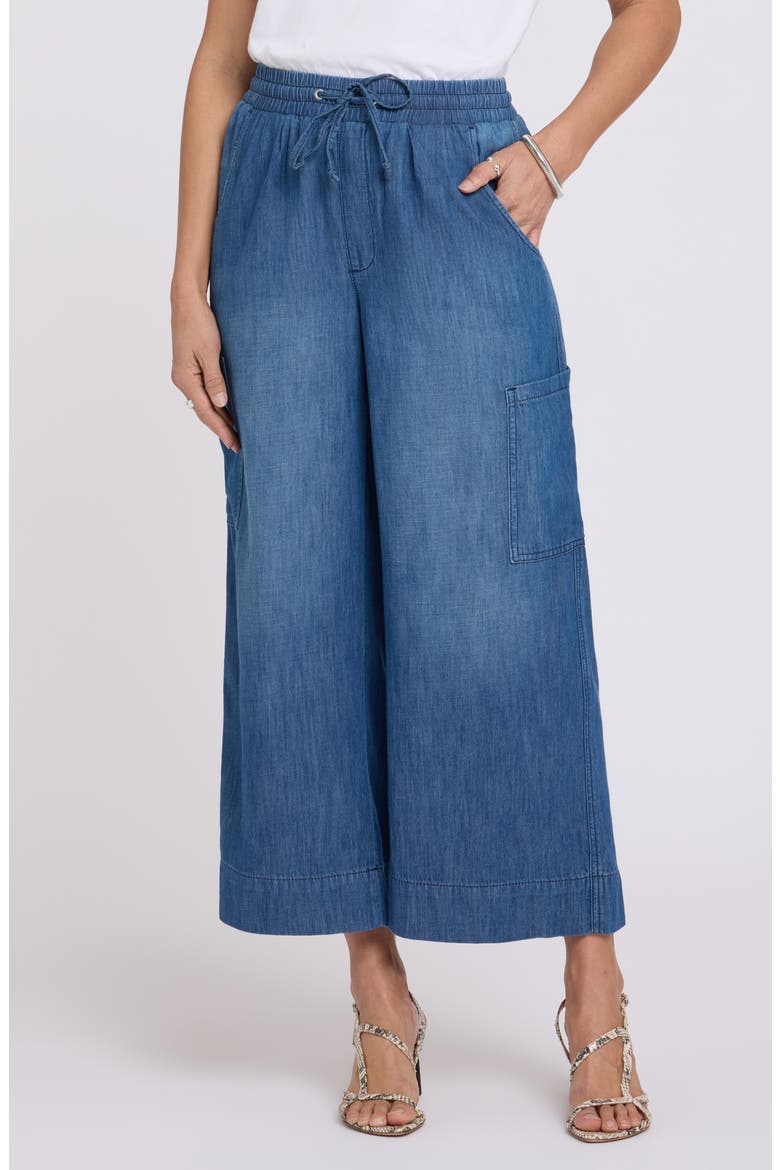 Whitney Crop Wide Leg Drawstring Cargo Pants, Main, color, MISSIONBLUE