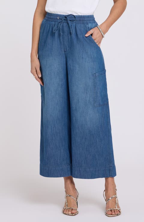 Whitney Crop Wide Leg Drawstring Cargo Pants