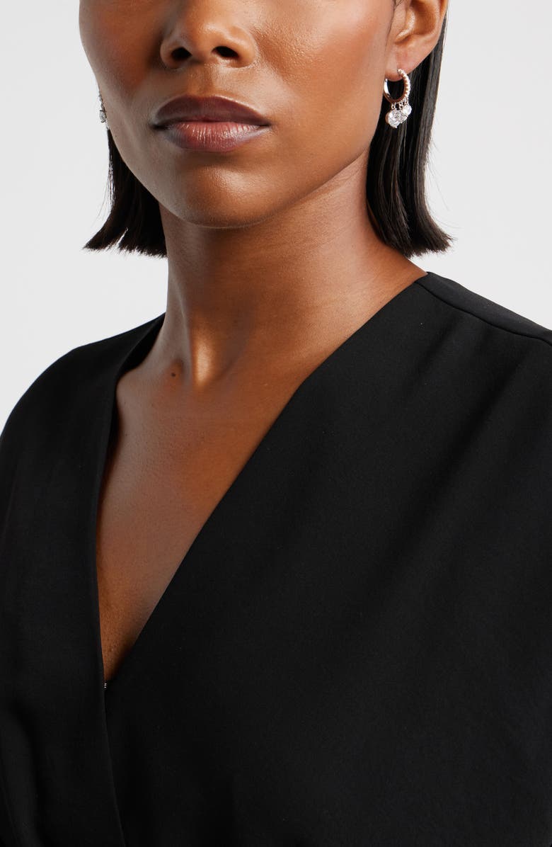 Nordstrom Cascading Cubic Zirconia Huggie Hoop Earrings, Alternate, color, Clear- Silver