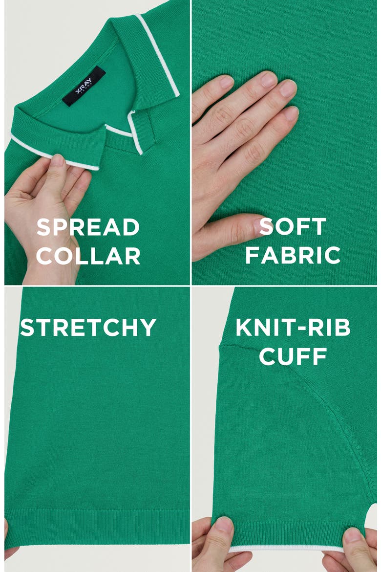 Kids' Johnny Collar Polo Sweater, Alternate, color, SAGE