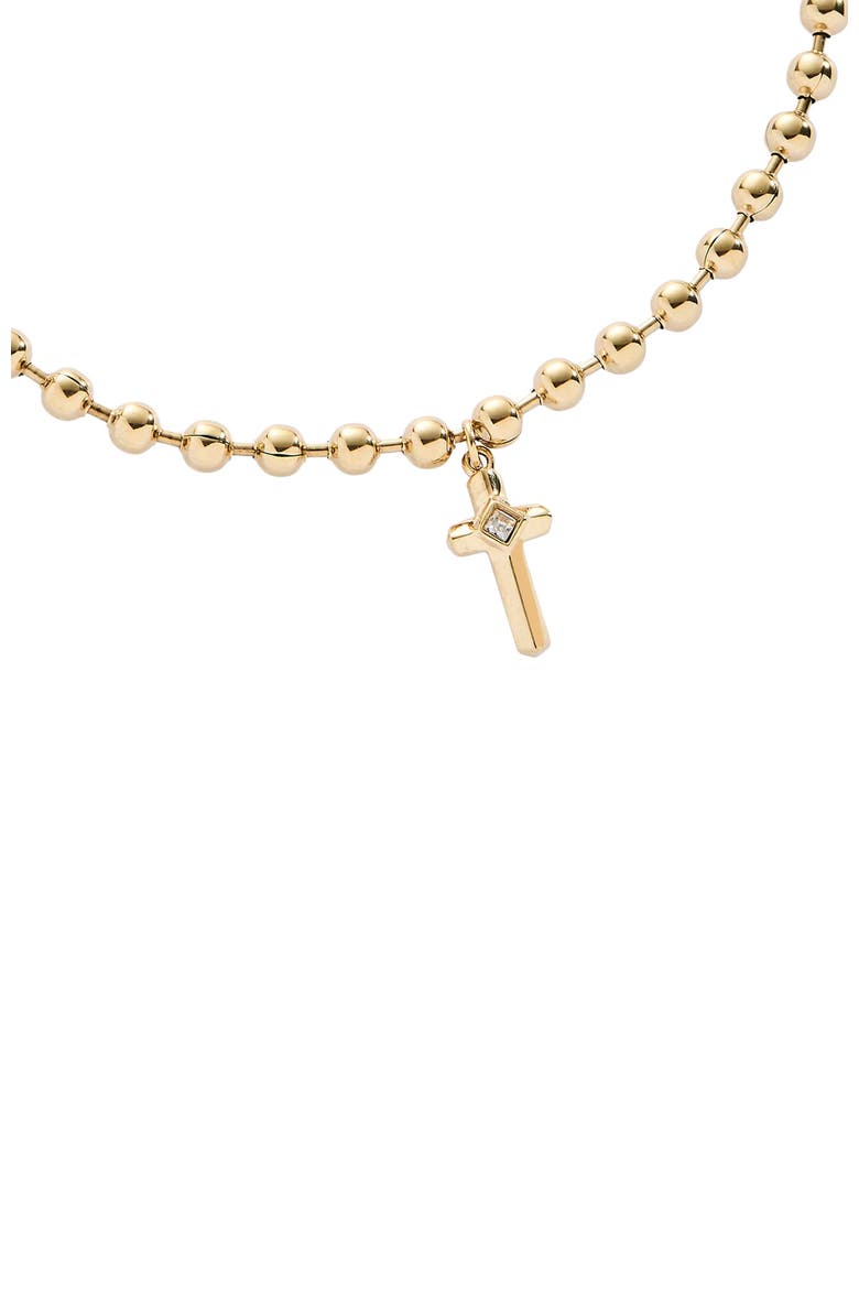 Cross Ball Chain Bracelet, Alternate, color, Gold