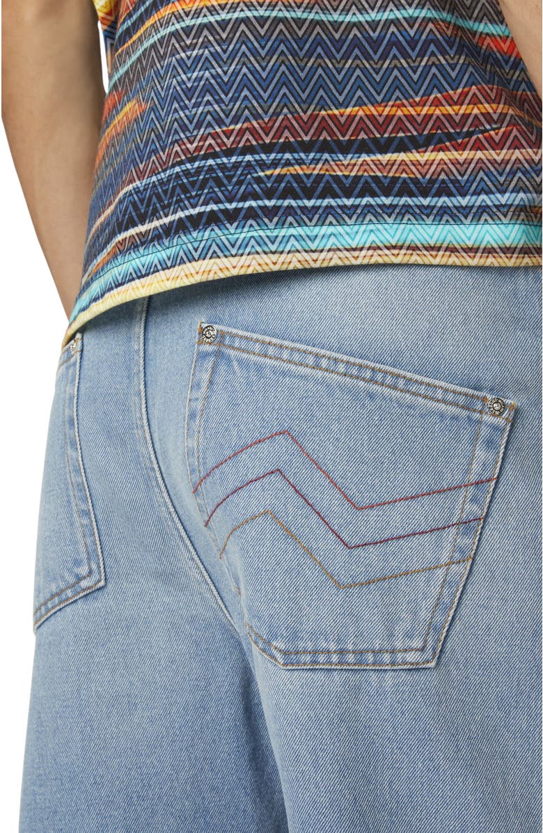 Missoni Five Denim Pockets With Zigzag Embroidery, Alternate, color, Light Blue