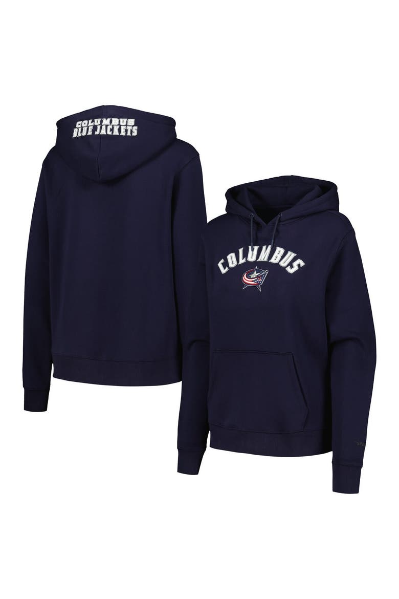 Women's Pro Standard Navy Columbus Blue Jackets Classic Chenille Pullover Hoodie, Main, color, Navy