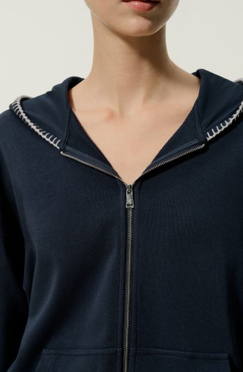 Lilysilk Seamflow Verge Hoodie In Blue