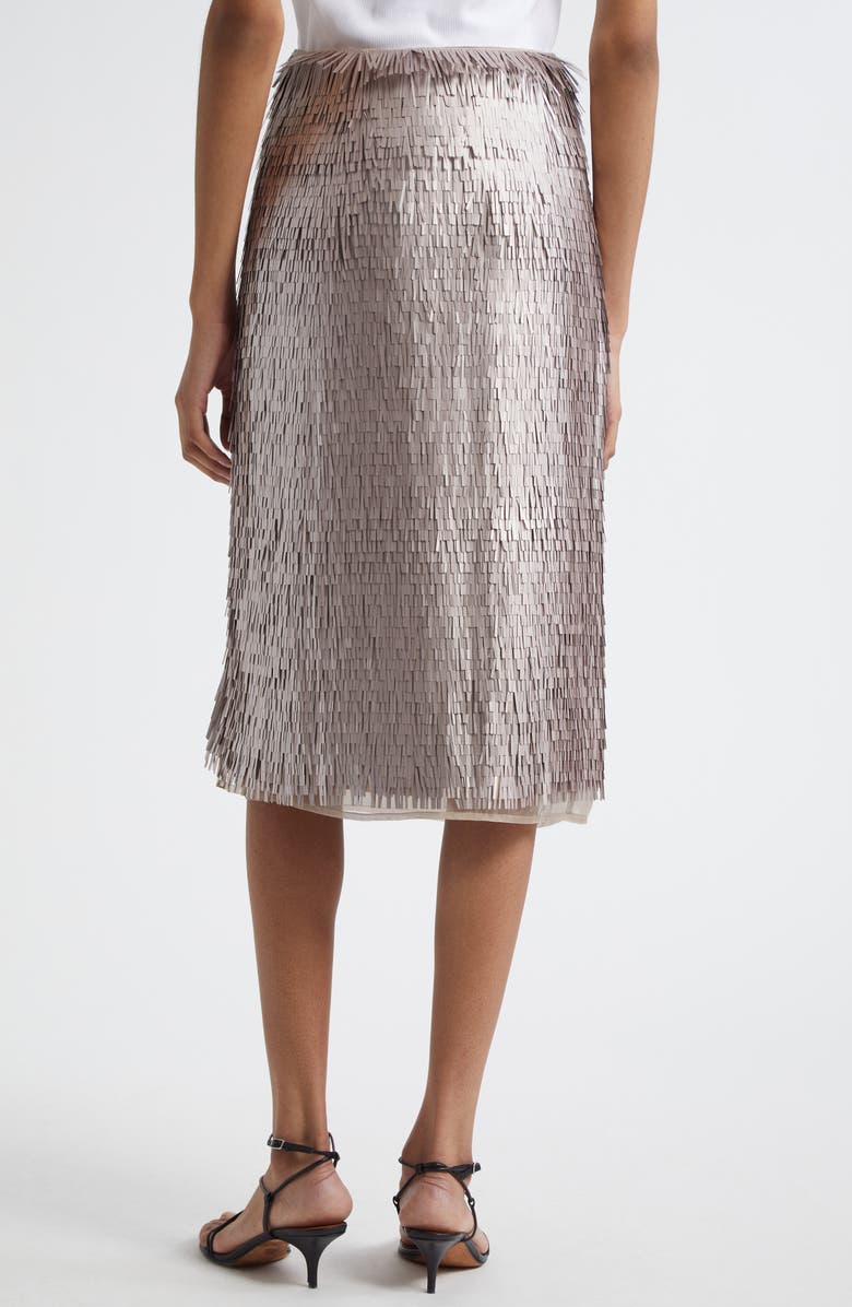 Róhe Sequin Fringe Skirt, Alternate, color, Silver