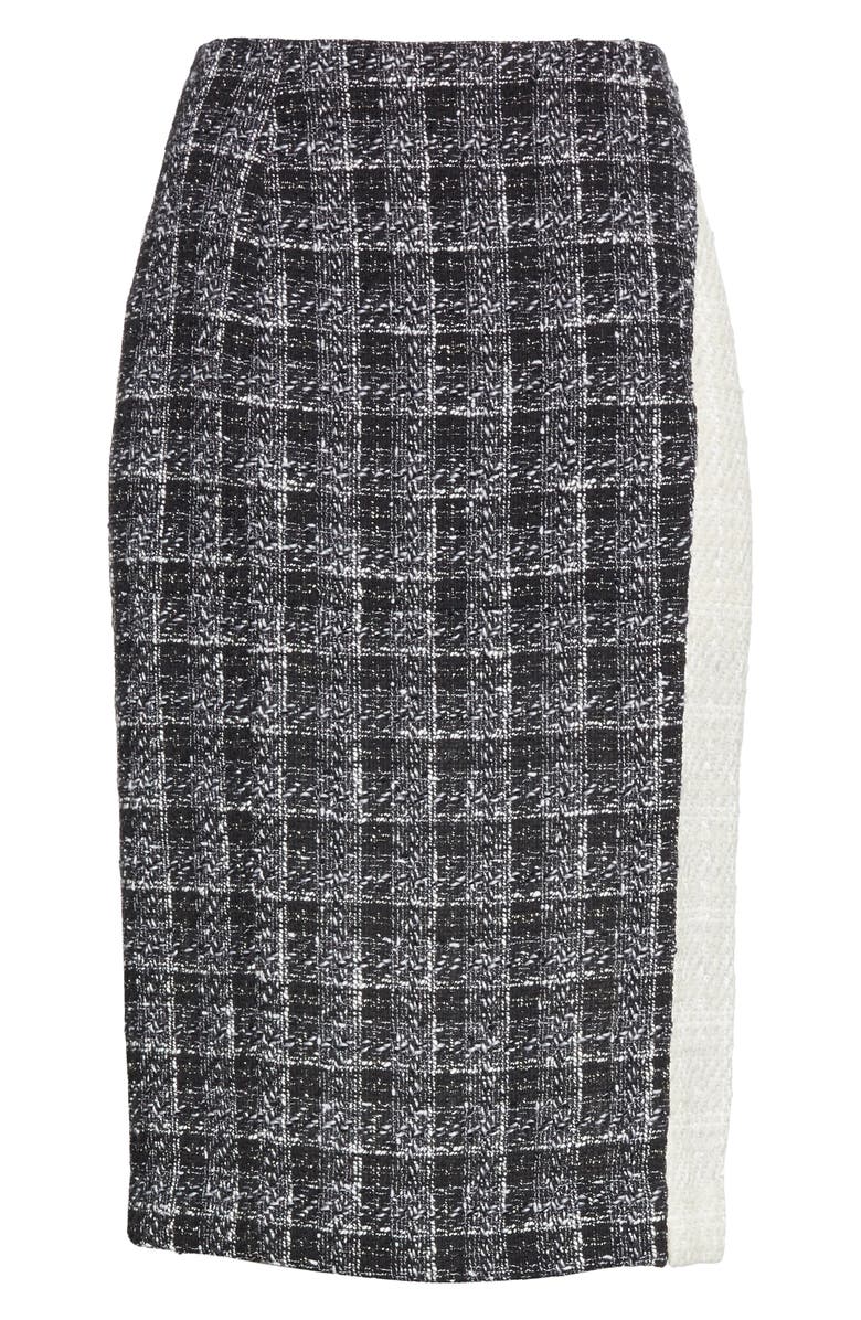Oscar de la Renta Colorblock Tweed Skirt, Alternate, color,