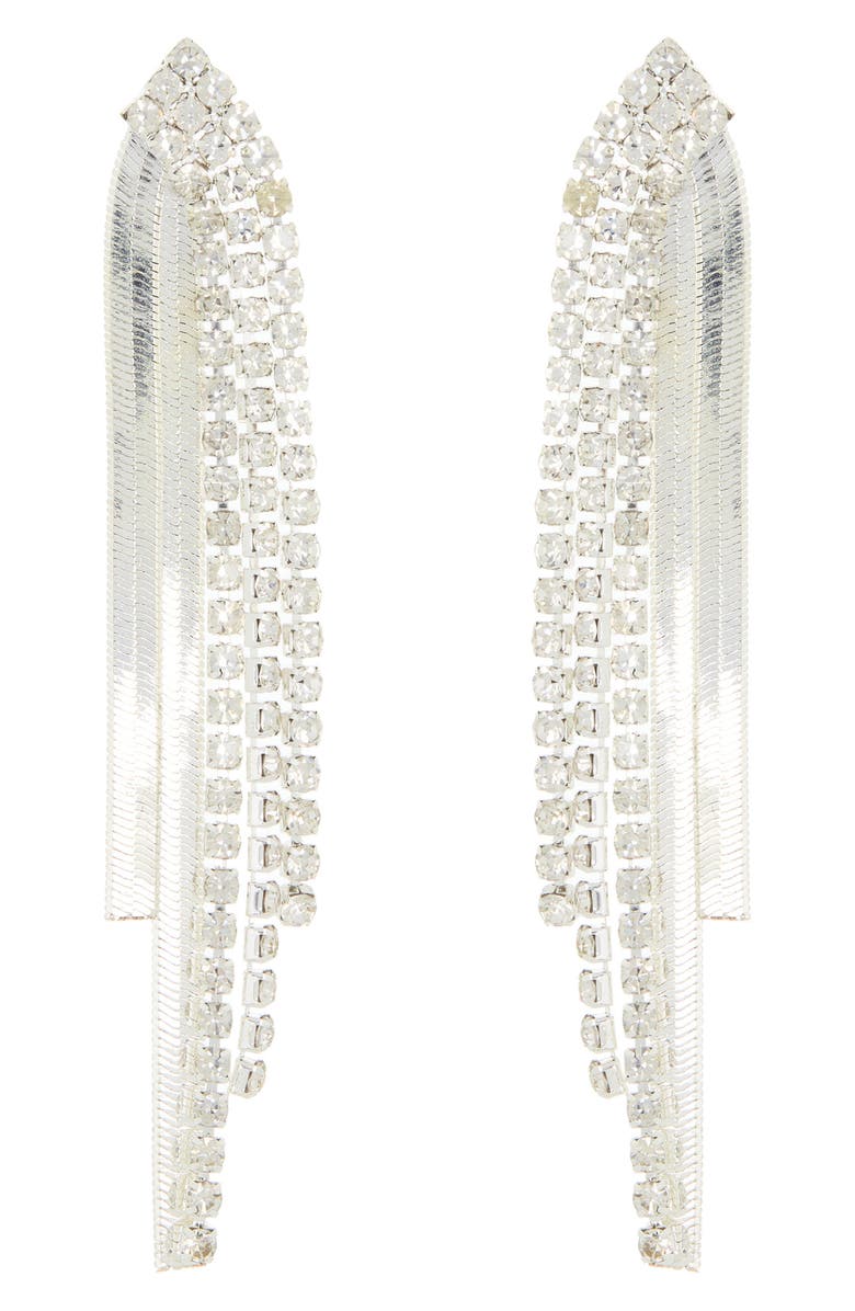 Tasha Crystal & Chain Fringe Earrings, Main, color, 