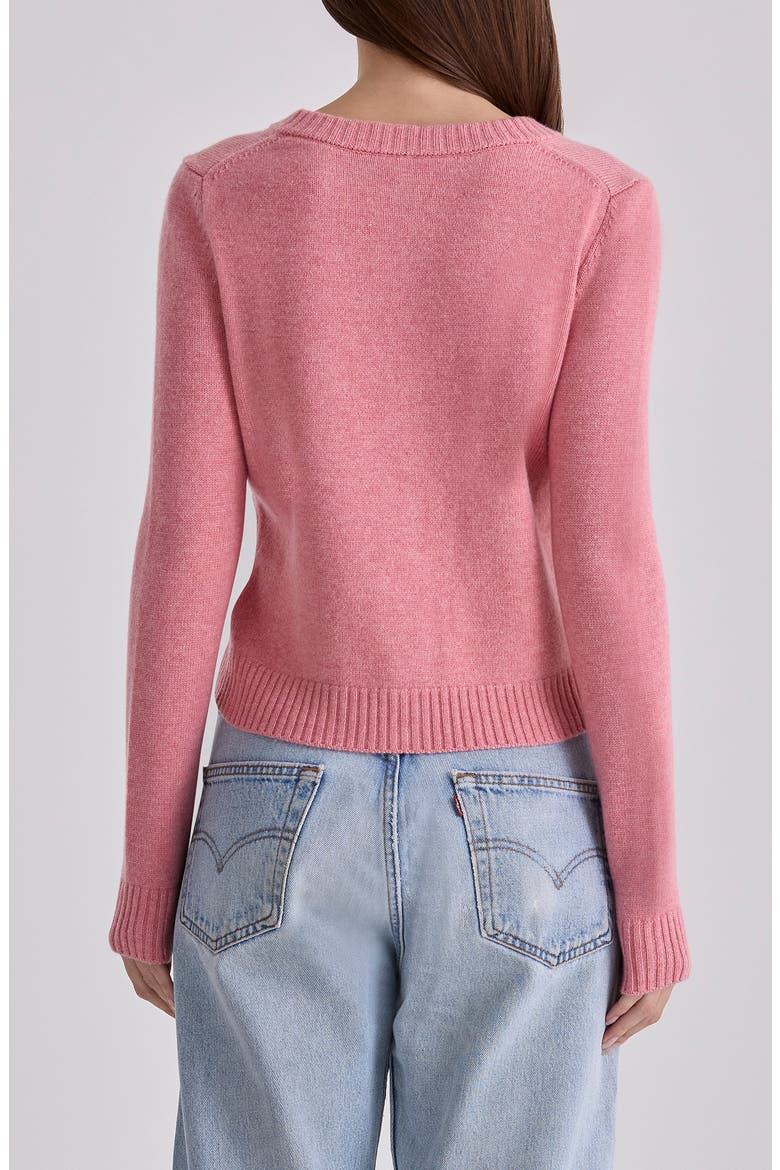Signature Flamingo Pink Merino Wool Blend Cardigan, Alternate, color, FLAMINGO PINK