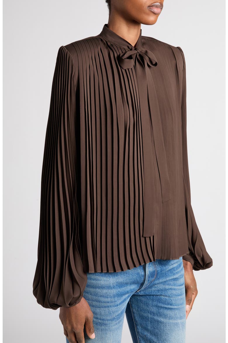 Lavallière Plissé Top, Alternate, color, MUSK