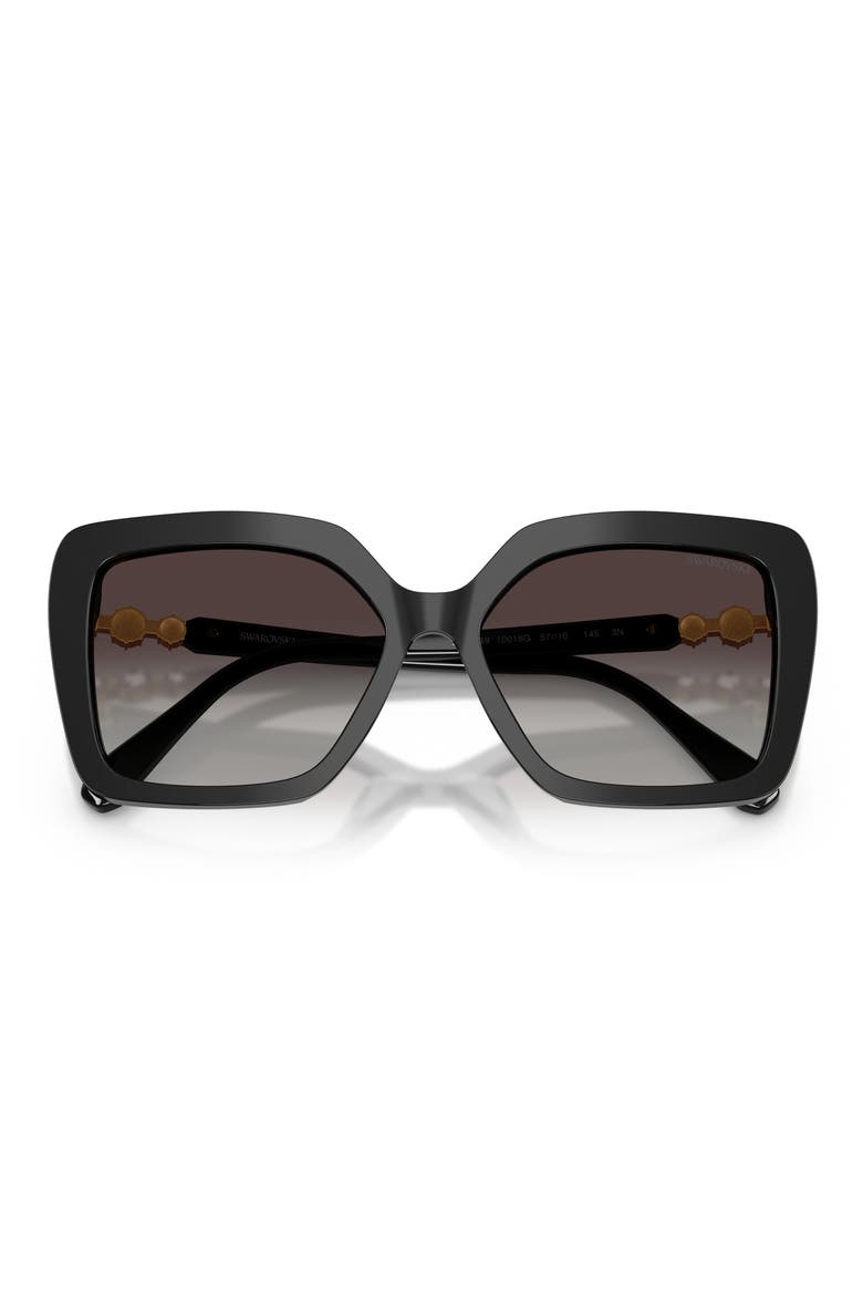 57mm Butterfly Sunglasses, Alternate, color, BLACK / GRADIENT GREY