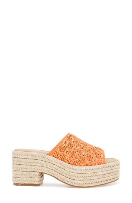 Reaction Kenneth Cole Elissa Platform Sandal In Orange Raffia