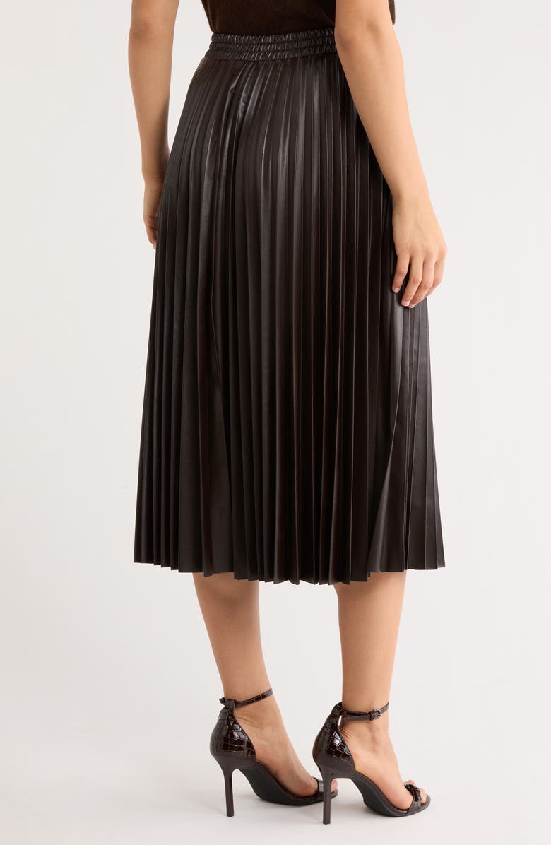 MAX STUDIO Pleated Midi Skirt, Alternate, color, Dkbrown-Dark Brown