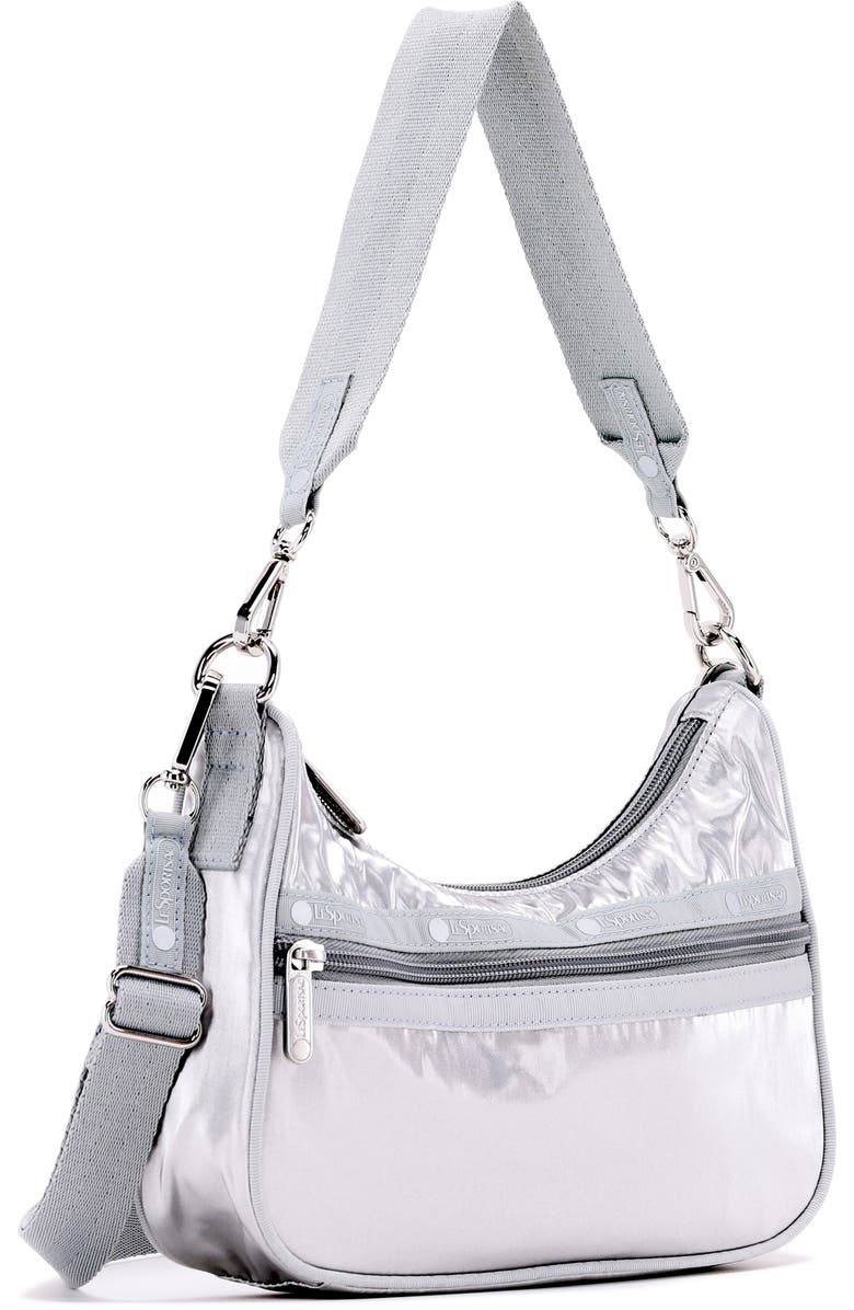LeSportsac Small Shine Nylon Shoulder Bag, Alternate, color, Silver Shine L