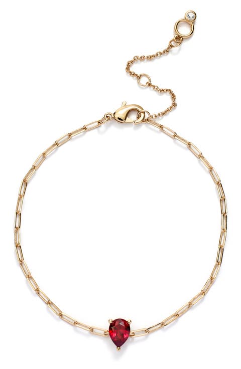 Teardrop Cubic Zirconia Chain Bracelet