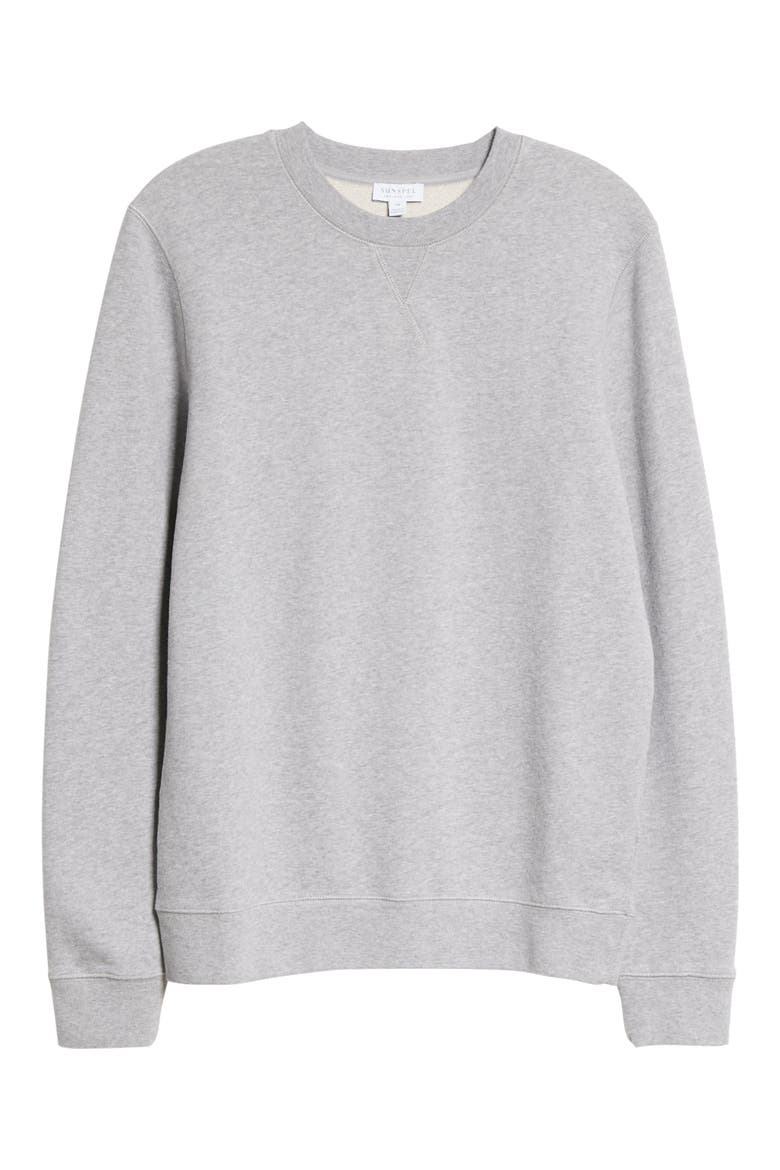 Men's Cotton French Terry Sweatshirt, Alternate, color, GREY MELANGE
