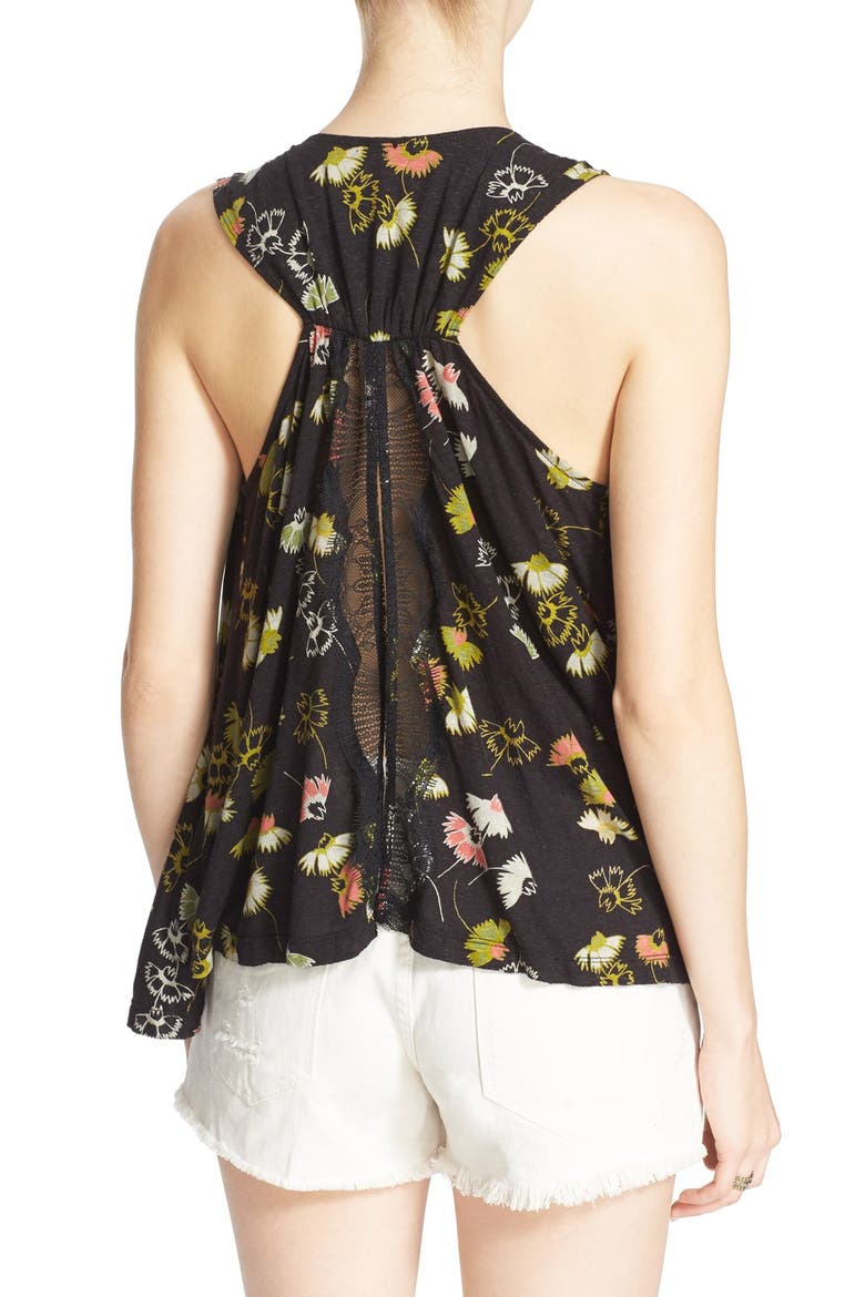 'Love Potion' Floral Print Sleeveless Knit Top, Alternate, color, BLACK COMBO
