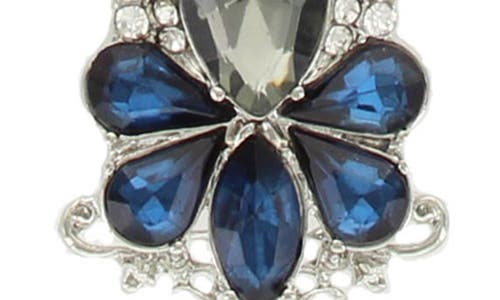 Olivia Welles Veanna Cluster Double Strand Necklace In Silver/blue