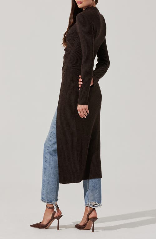 ASTR ASTR THE LABEL MOCK NECK RIB LONGLINE SWEATER