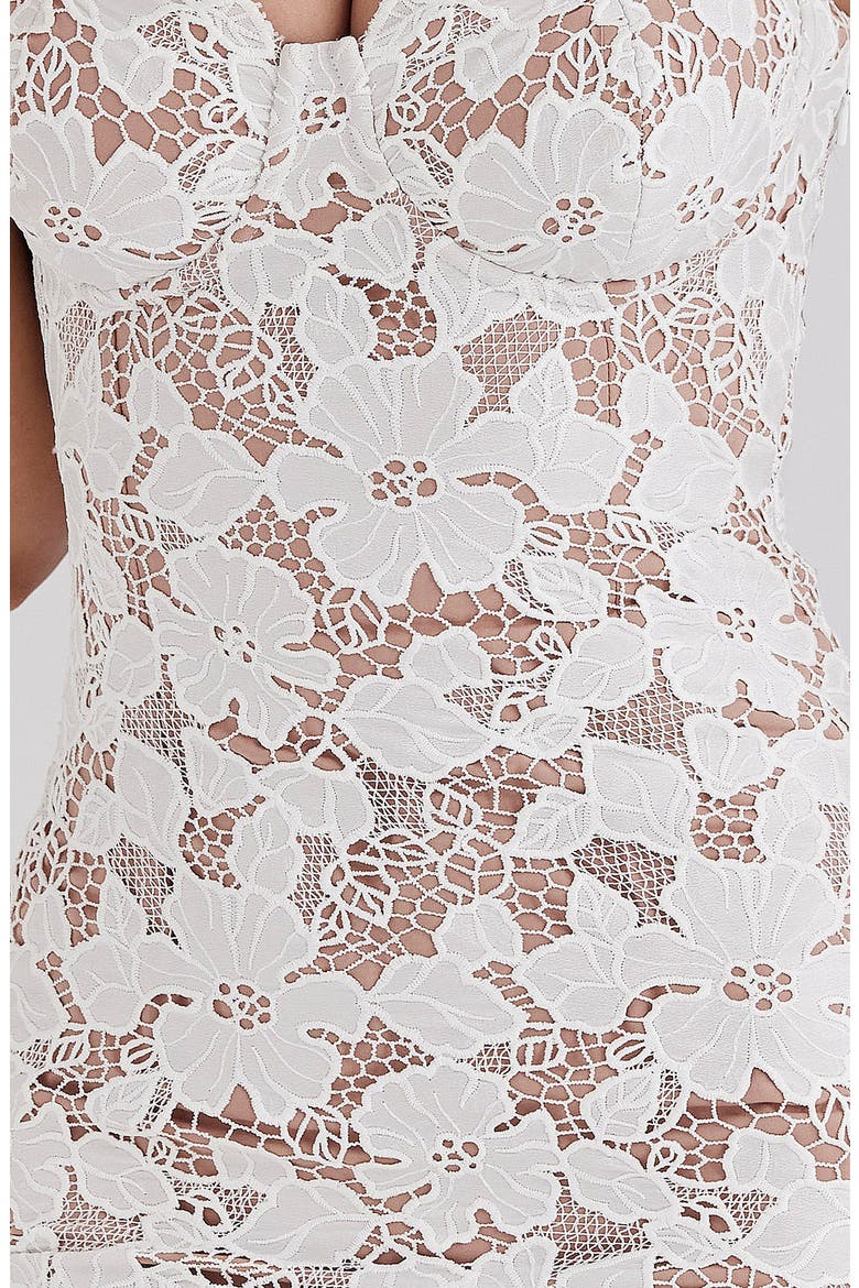 Pearl Floral Lace Gown, Alternate, color, WHITE