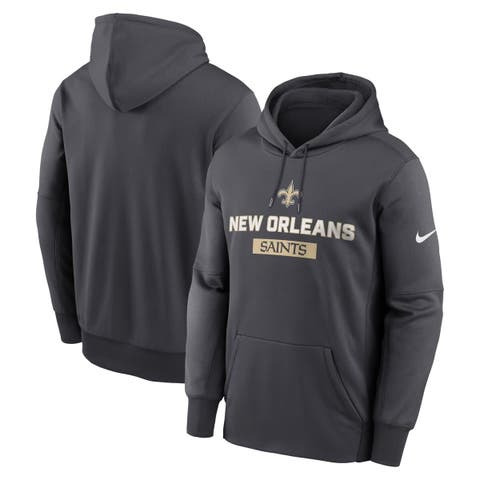 Men's Nike Anthracite New Orleans Saints Toss Sweep Performance Pullover Hoodie