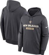 Nike Men's Nike Anthracite New Orleans Saints Toss Sweep Performance Pullover Hoodie
