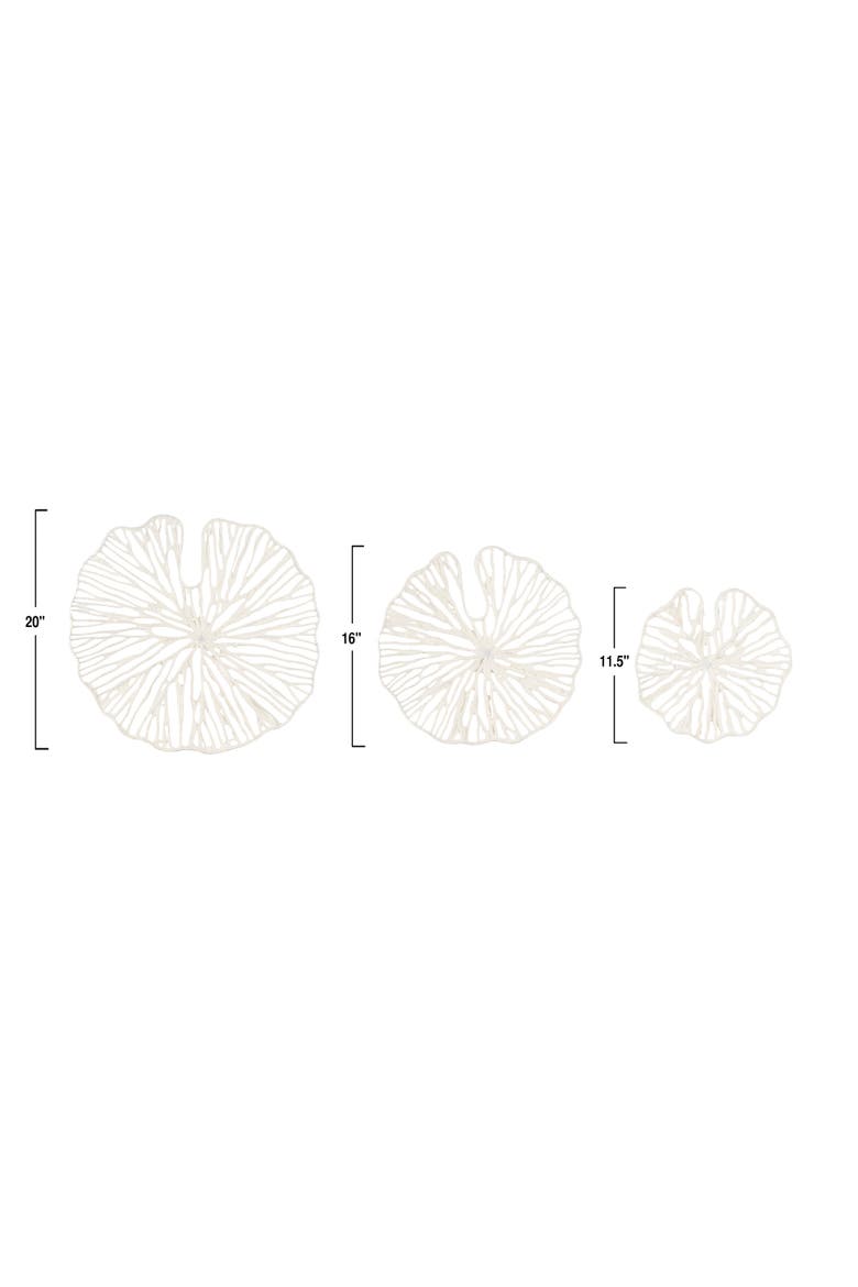 Handmade White Coral Shaped Paper & Metal Wall Décor, Alternate, color, White