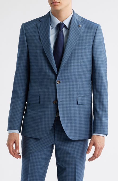 Jack Victor Esprit Box Check Suit In Blue