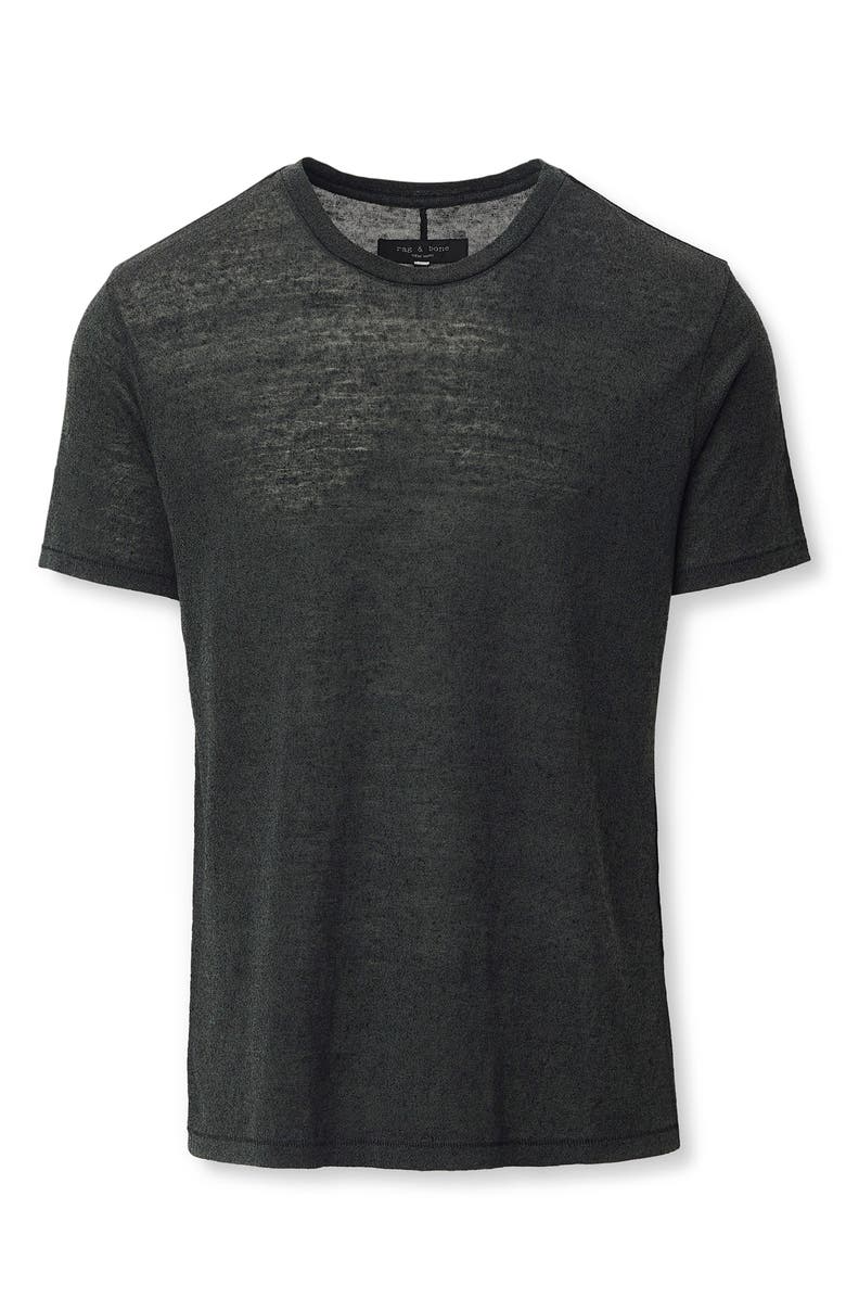 rag & bone Classic Linen T-Shirt, Alternate, color, Black
