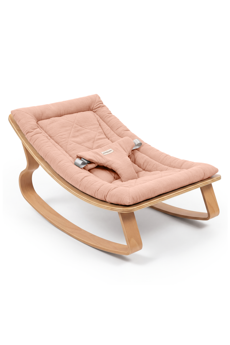 Wooden Baby Recliner for Ages 0-24 Months, Main, color, Blush