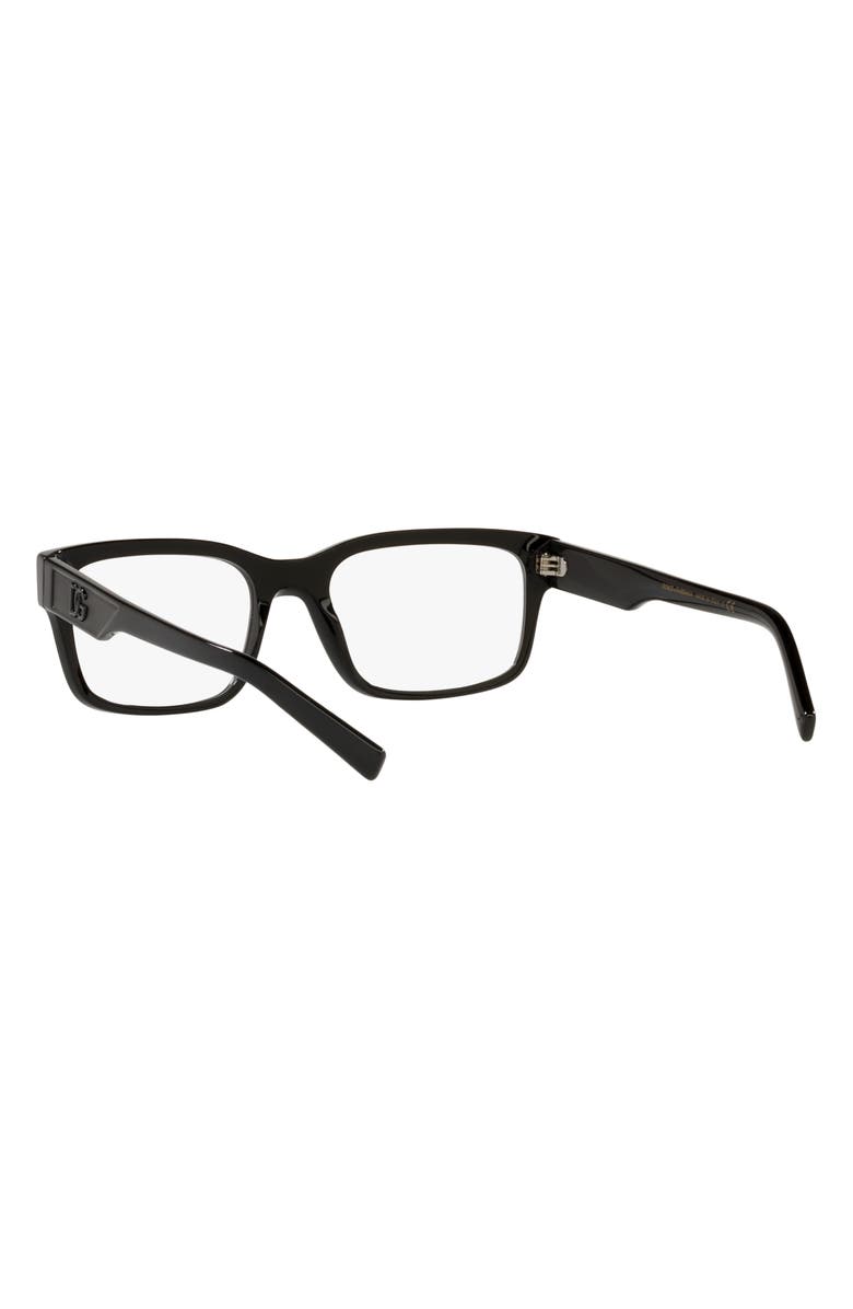 Dolce&Gabbana 57mm Rectangular Reading Glasses, Alternate, color, Black