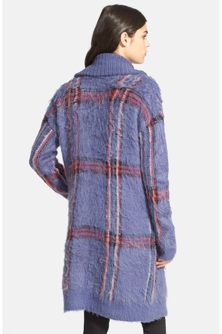 Plaid Sweater Coat, Alternate, color, NAVY CROWN PLAID