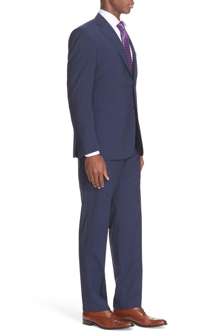 '13000' Classic Fit Stripe Wool Suit, Alternate, color, NAVY