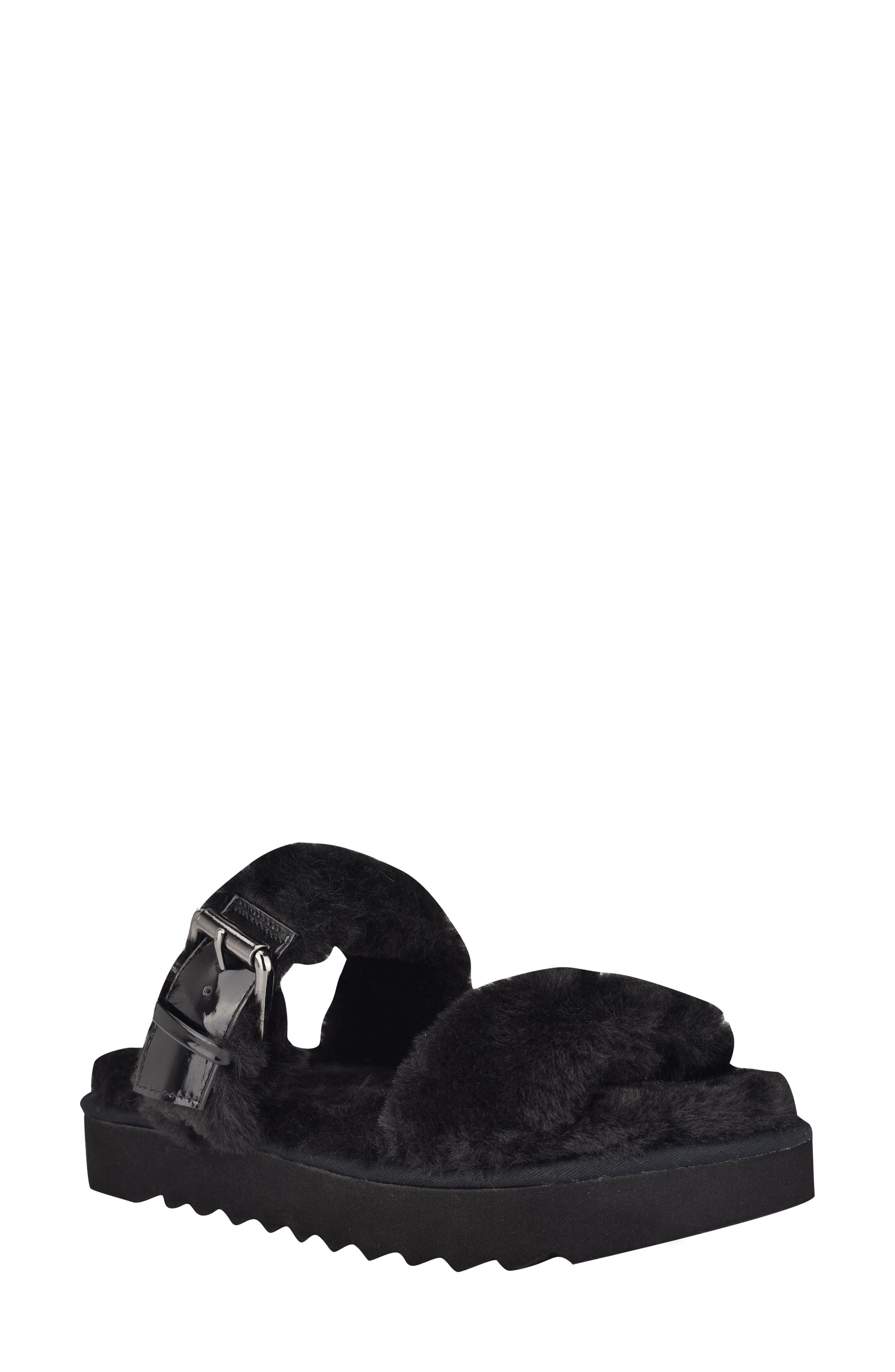 Nine West Funkie Faux Fur Platform Slipper, Main, color, 