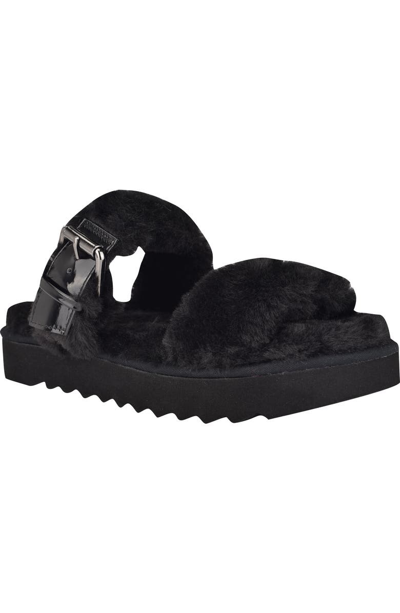 Nine West Funkie Faux Fur Platform Slipper, Main, color,