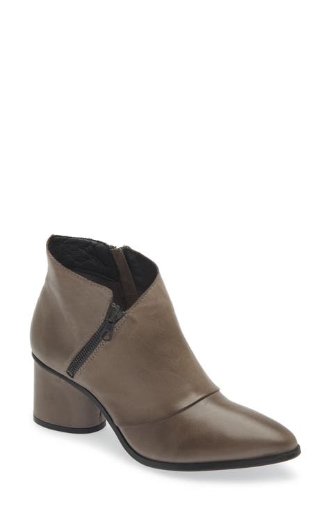 Joelene Dual Zip Stack Heel Bootie (Women)