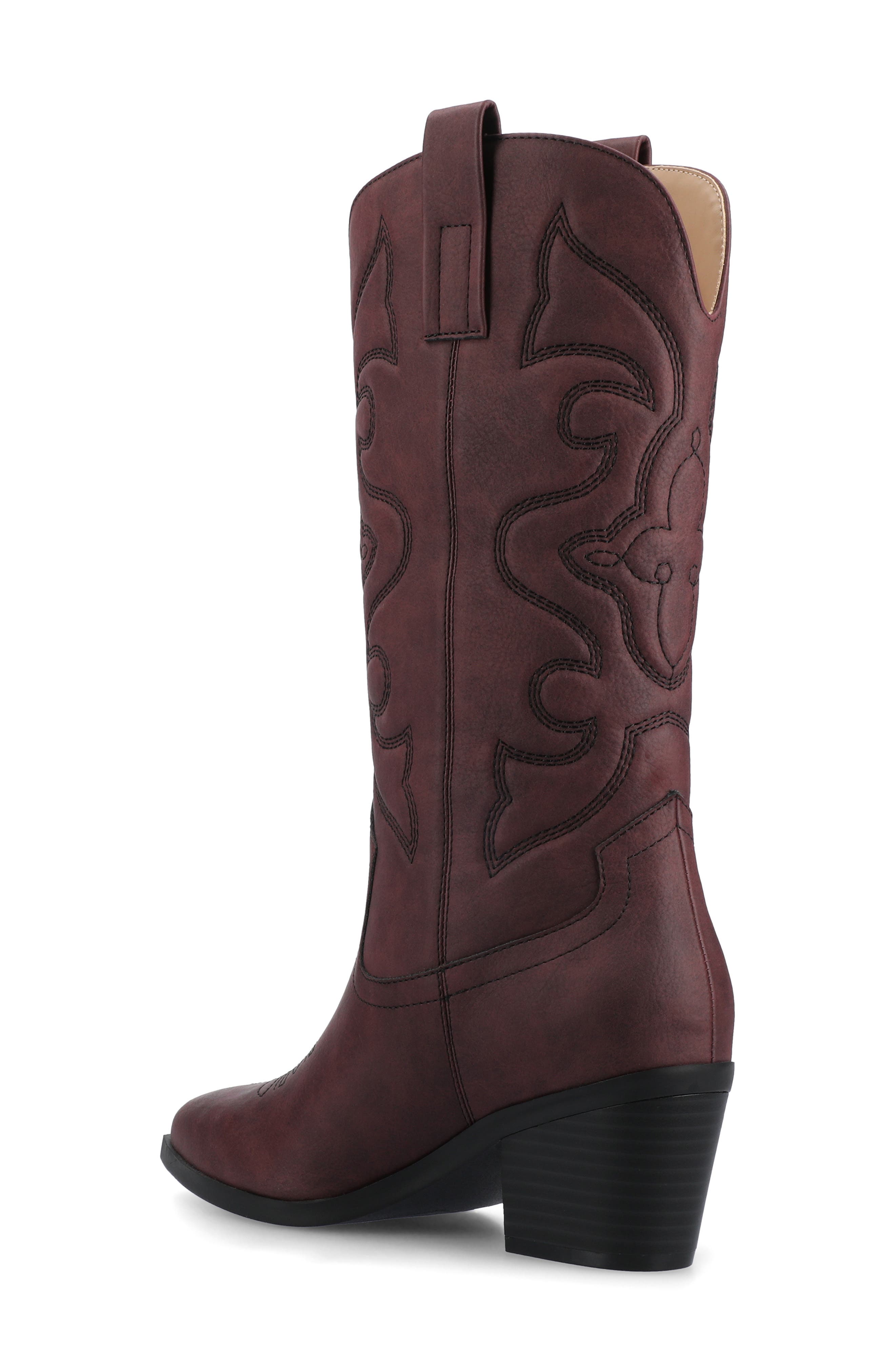 Journee Collection Chantry Western Boot, Alternate, color, Oxblood