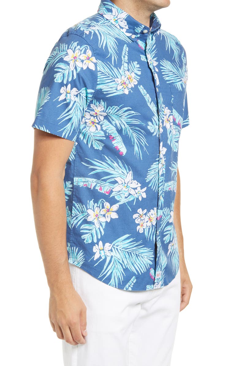 vineyard vines Murray Slim Fit Floral Short Sleeve Button-Down Shirt, Alternate, color, 