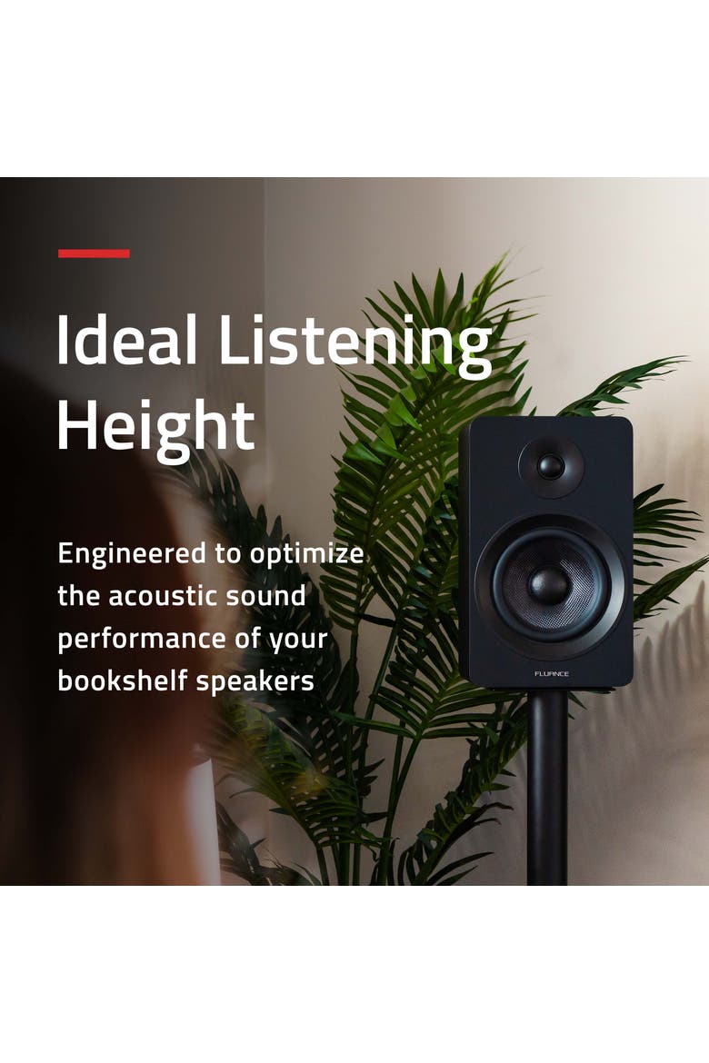 Speaker Stands for Surround Sound & Bookshelf Speakers Square Base/Pair, Alternate, color, Matte Black