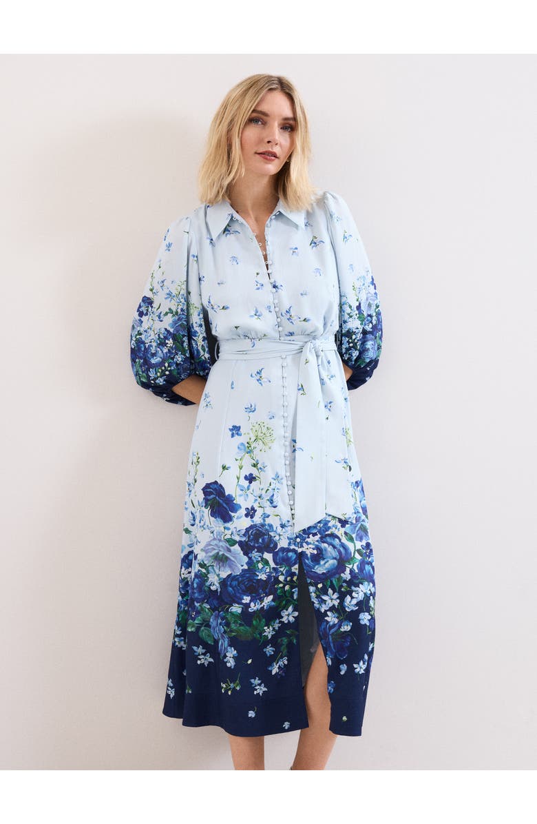 Phase Eight Noella Shirt Dress, Main, color, Pale Blue