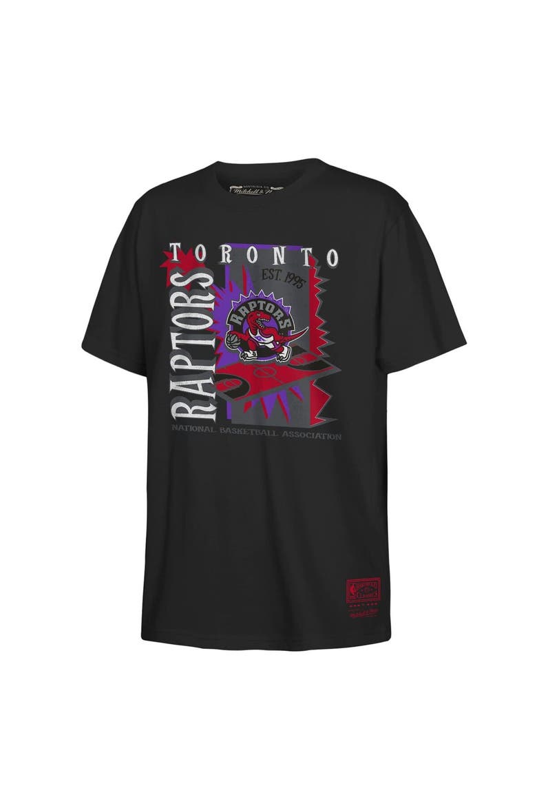 Youth Mitchell & Ness Black Toronto Raptors Retro '90s Poster T-Shirt, Alternate, color, Black
