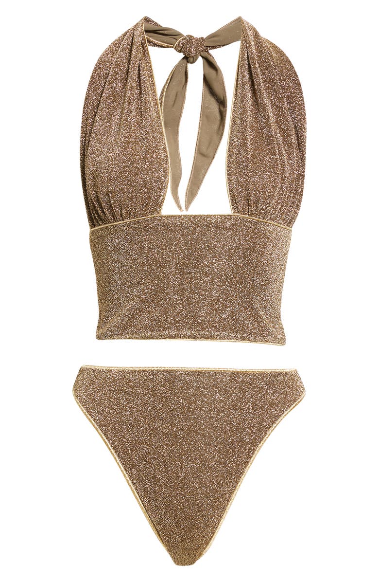 Oséree Lumière Halter Neck Two-Piece Swimsuit, Alternate, color, 