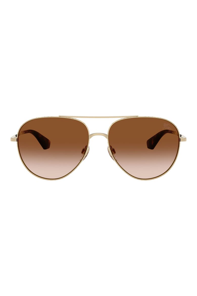 59mm Pilot Sunglasses, Main, color, LIGHT GOLD / BROWN GRADIENT