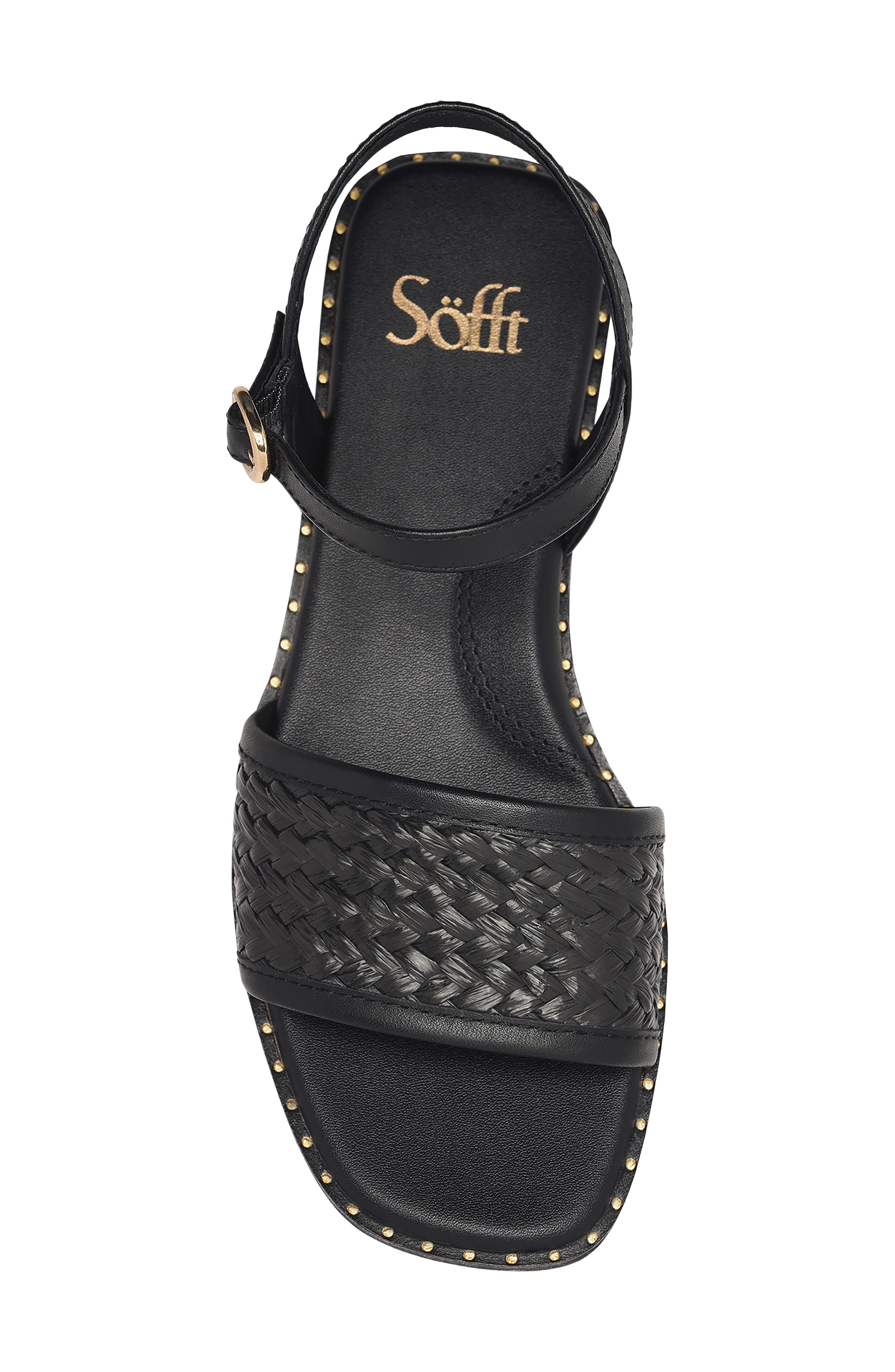Söfft Elrose Ankle Strap Sandal, Alternate, color, True Black