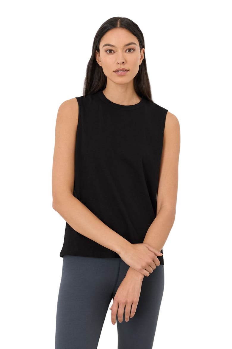 Organic Cotton Soft-Slub Essential Tank, Alternate, color, Black