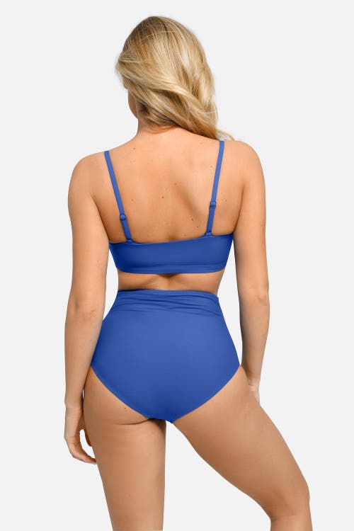 Popilush Shapewear Bust-enhancing Draped Bikini Top In Royal Blue