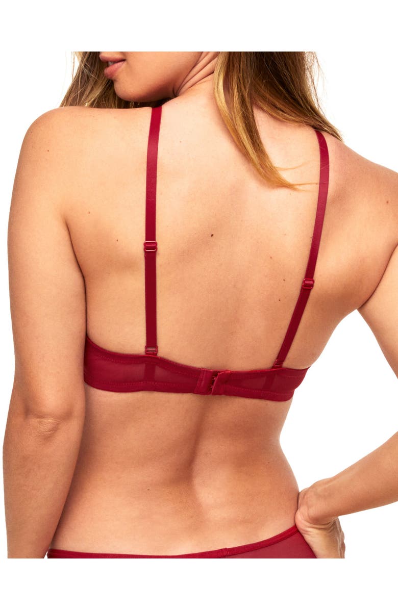 Adore Me Emmeline Unlined Plunge Bra, Alternate, color, Dark Red