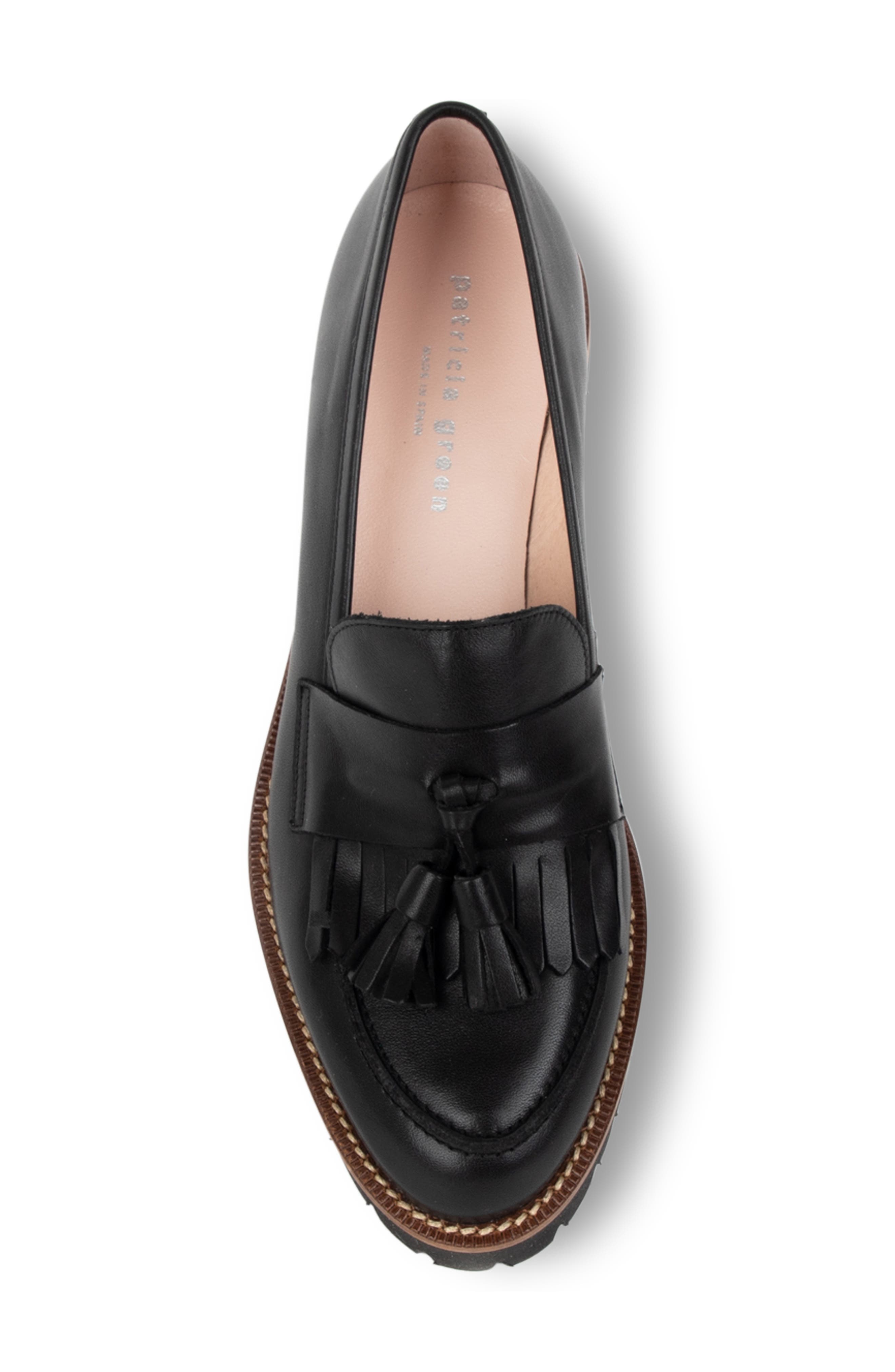 patricia green Beckham Tassel Lug Loafer, Alternate, color, Black Napa