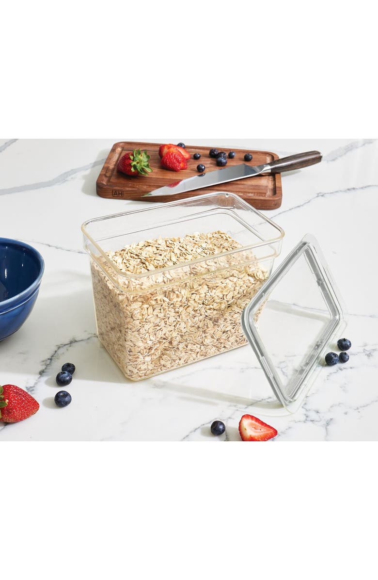 iDesign Medium Food Storage Bin with Airtight Lid - Set of 4 - Clear, Alternate, color, Bronze